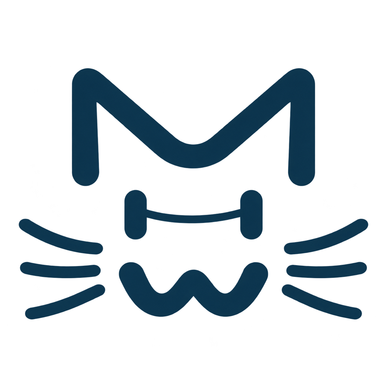 MeHowMax M-H-W cartoon cat logo